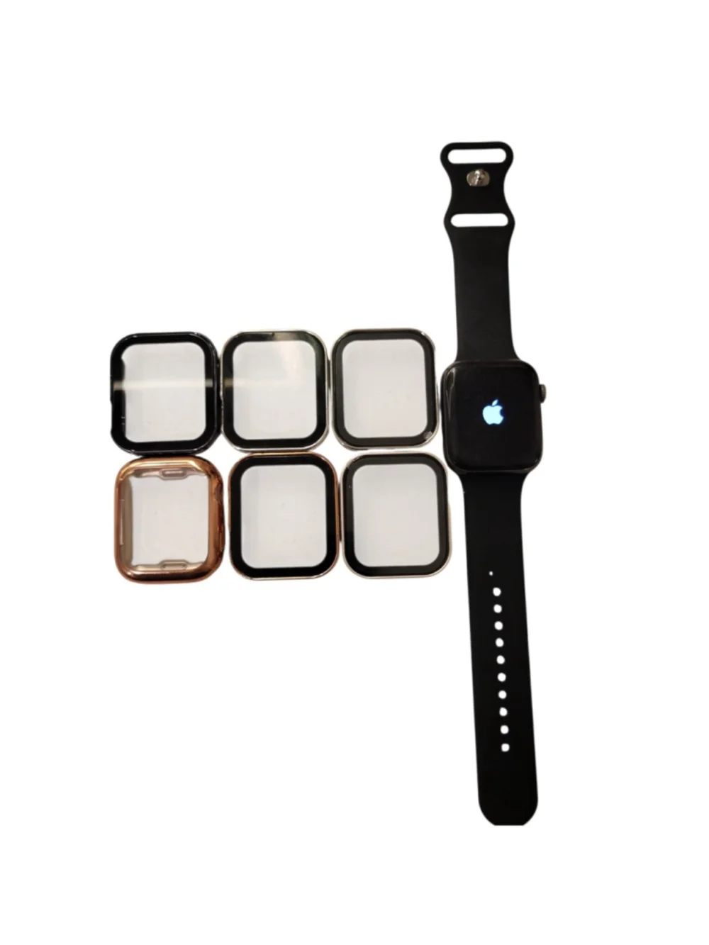 Apple Watch Series 6 44mm Black Aluminum Case Black Sport Band & 6 Extra Cases